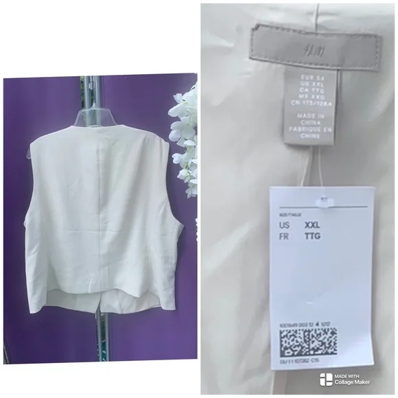 NWT- XXL Curved Satin Cream Vest, ⭐️ designed for curvy body ⭐️ - Picture 2 of 10